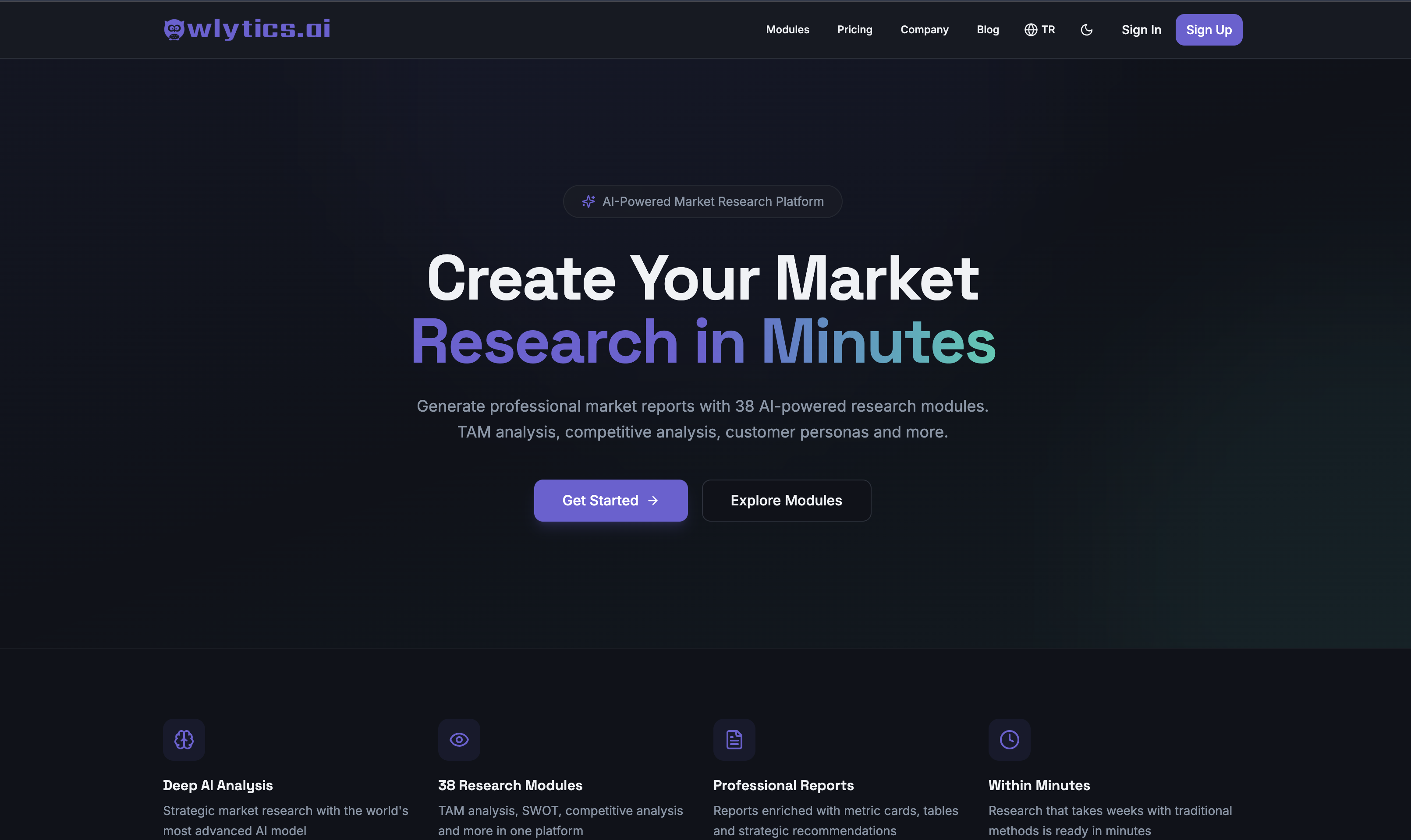 Owlytics.ai interface screenshot